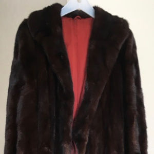 Natural Mahogany Mink Fur Coat - Full Length